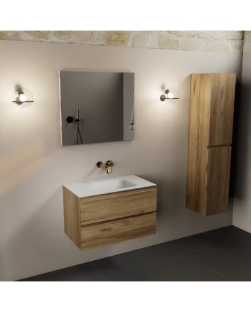 Mondiaz Aivy 80cm badmeubel Chai, wastafel Talc solid surface midden zonder kraangat
