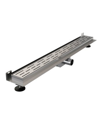 BRAUER Douchegoot met standaard rooster en flens voor wandmontage 7 x 80 RVS geborsteld