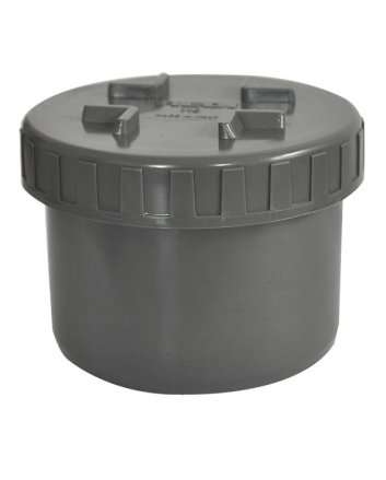 Eindstuk met schroefdeksel 125 mm PVC