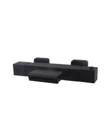 Rombo thermostatische waterval badmengkraan zwart