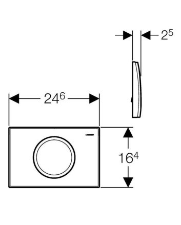 Geberit Delta-15 enkele drukplaat wit