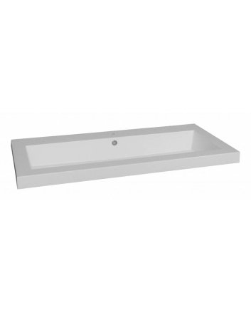 Sani DeLuxe Wastafel Trendline mineraalmarmer 100, met een kraangat