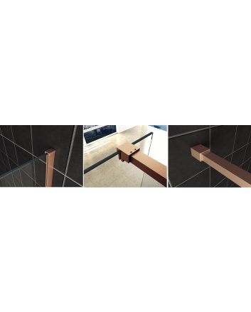 Slim profielset met stabilisatiestang 120 cm geborsteld koper