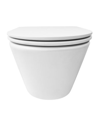 Vesta wandcloset rimless met Flatline toiletzitting softclose en quick release mat wit
