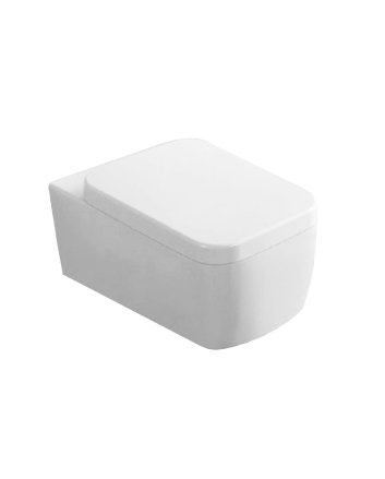 Larx wandcloset met Larx toiletzitting softclose en quick release glans wit