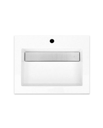 Sani DeLuxe Wastafel Senza mineraalmarmer verdekte afvoer 60, met een kraangat