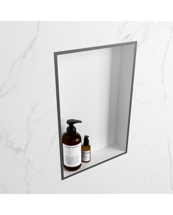 Mondiaz Easy Nis 44,5x29,5cm in solid surface kleur DarkGrey | Talc. 1 vak  geschikt voor in- of opbouw