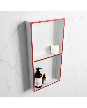 Mondiaz Easy Nis 59,5x29,5cm in solid surface kleur Fire | Talc. 2 vakken geschikt voor in- of opbouw