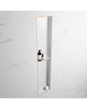 Mondiaz Easy Nis 89,5x29,5cm in solid surface kleur Rosee | Talc. 2 vakken geschikt voor in- of opbouw