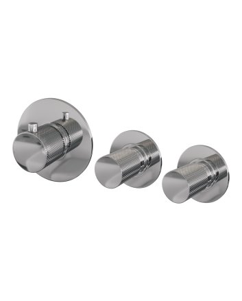 BRAUER Chrome Carving inbouwthermostaat en 2 stopkranen met in- en afbouwdelen chroom