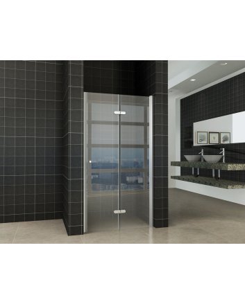 Maki nisdeur vouwbaar rechts 900 x 2000 x 8 mm nano helder glas/chroom