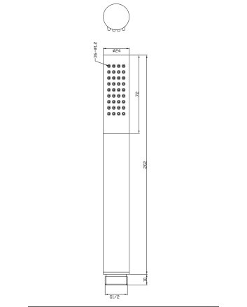 UniMatch staafhanddouche 1 stand geborsteld staal/mat zwart