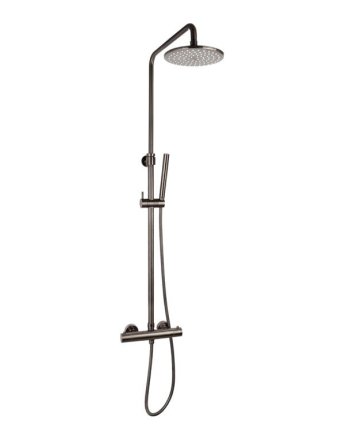 Sani DeLuxe Doucheset opbouw thermostatisch (in hoogte verstelbaar) rond Gun Metal