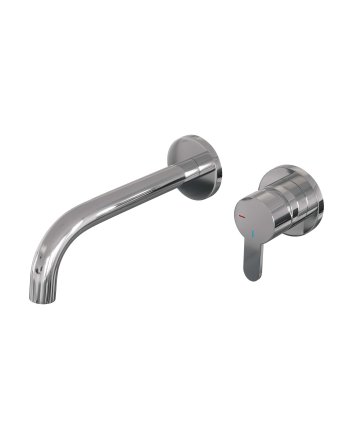 BRAUER Chrome Edition inbouw wastafelmengkraan met gebogen uitloop en rozetten model D1 chroom