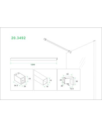 Slim stabilisatiestang 120 cm geborsteld staal
