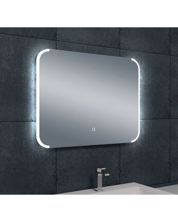 Bracket spiegel rechthoek met LED, dimbaar en spiegelverwarming 80 x 60 cm