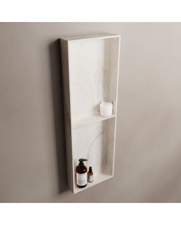 Mondiaz Easy Nis 59,5x29,5cm in solid surface kleur Ostra. 3 vakken  geschikt voor in- of opbouw