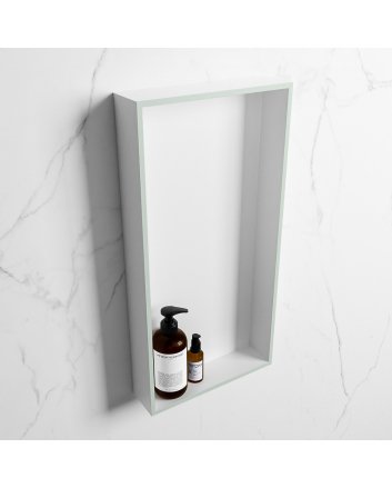 Mondiaz Easy Nis 59,5x29,5cm in solid surface kleur Greey | Talc. 1 vak  geschikt voor in- of opbouw