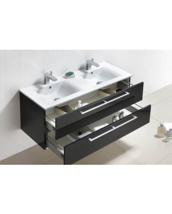 Sani DeLuxe Roma Badmeubelset met aluminium open greep 120 Hoogglans Antractiet