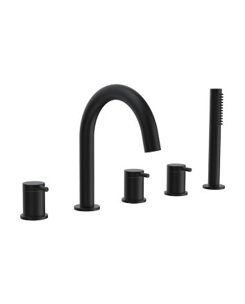 Caral 5-gats badrandcombinatie mat zwart
