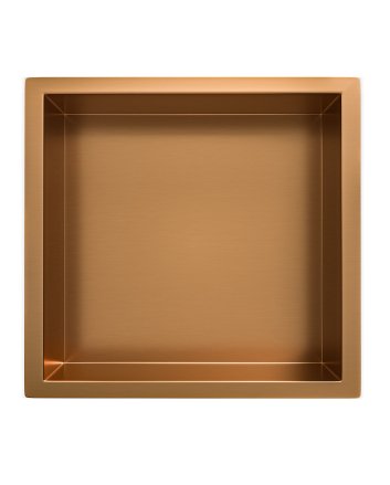 Demis inbouwnis 30 x 30 x 10 cm geborsteld brons koper