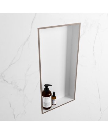 Mondiaz Easy Nis 59,5x29,5cm in solid surface kleur Smoke | Talc. 1 vak  geschikt voor in- of opbouw