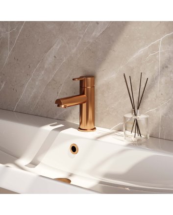BRAUER Copper Edition lage opbouw wastafelmengkraan model D koper geborsteld PVD
