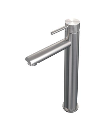 BRAUER Brushed Carving verhoogde opbouw wastafelmengkraan model A RVS geborsteld PVD