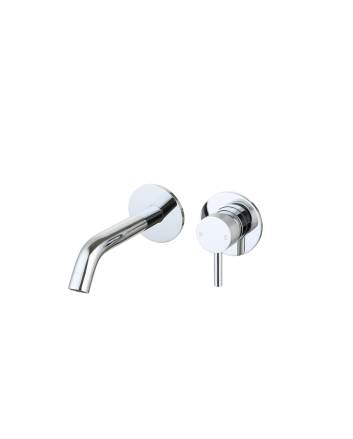 Sani DeLuxe Wastafelmengkraan inbouw met box rond Chroom  met geribbeld knop