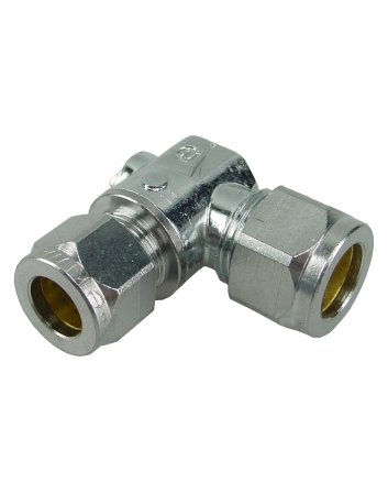 Riko chroom mini-kogelkraan haaks knel 15 mm x 15 mm