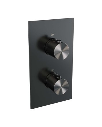 BRAUER Gunmetal Edition 3-weg inbouwthermostaat met in- en afbouwdelen gunmetal geborsteld PVD