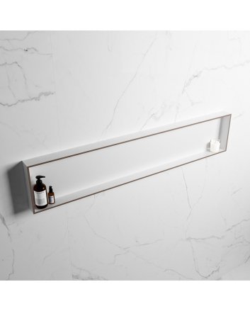 Mondiaz Easy Nis 149,5x29,5cm in solid surface kleur Smoke | Talc. 1 vak  geschikt voor in- of opbouw