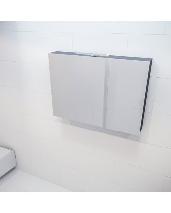 Mondiaz Cubb spiegelkast 100x70x16cm kleur dark grey met 2 deuren