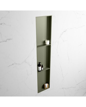 Mondiaz Easy Nis 149,5x29,5cm in solid surface kleur Army | Army. 3 vakken  geschikt voor in- of opbouw
