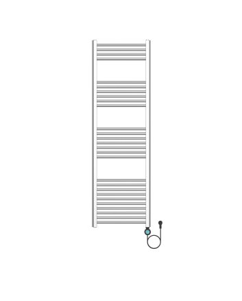 160x50 cm - Ecorad E-Smart Wifi - 700W - Geborsteld Staal - Programeerbare Elektrische Radiator