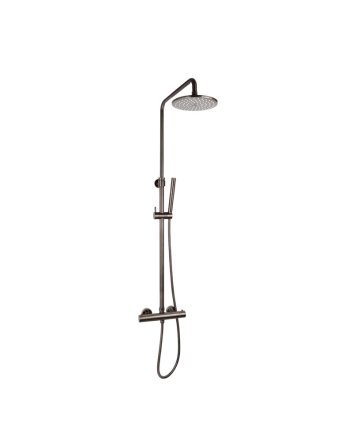 Sani DeLuxe Doucheset opbouw thermostatisch (in hoogte verstelbaar) rond Gun Metal