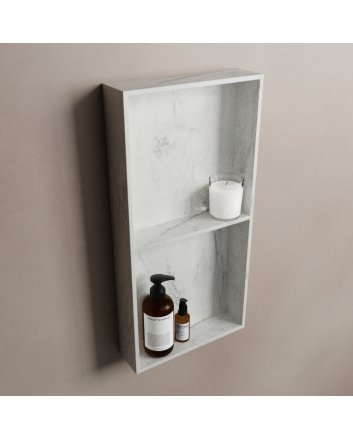 Mondiaz Easy Nis 59,5x29,5cm in solid surface kleur Opalo. 2 vakken geschikt voor in- of opbouw
