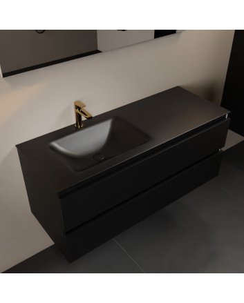 Mondiaz Aivy 120cm badmeubel Urban, wastafel Urban solid surface links 1 kraangat