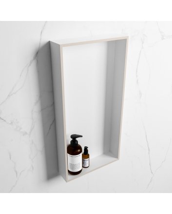 Mondiaz Easy Nis 59,5x29,5cm in solid surface kleur Linen | Talc. 1 vak  geschikt voor in- of opbouw