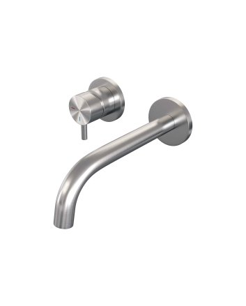 BRAUER Brushed Edition inbouw wastafelmengkraan met gebogen uitloop en rozetten model B2 RVS geborsteld PVD