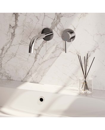 BRAUER Chrome Edition inbouw wastafelmengkraan met gebogen uitloop en rozetten model A1 chroom