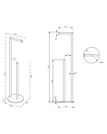 Alonzo toiletrolhouder met reserverolhouder vrijstaand chroom