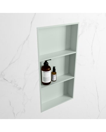 Mondiaz Easy Nis 59,5x29,5cm in solid surface kleur Greey | Greey. 3 vakken  geschikt voor in- of opbouw