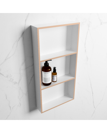 Mondiaz Easy Nis 59,5x29,5cm in solid surface kleur Rosee | Talc. 3 vakken  geschikt voor in- of opbouw