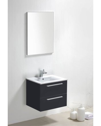 Sani DeLuxe Roma Badmeubelset met aluminium open greep 60 Hoogglans Antractiet