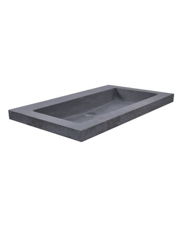 Wiesbaden Raw wastafel enkel zonder kraangat 60x46x5 cm hardsteen gezoet