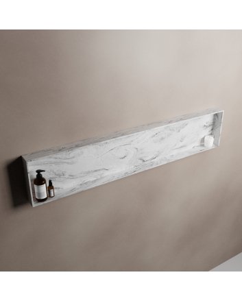 Mondiaz Easy Nis 149,5x29,5cm in solid surface kleur Glace. 1 vak  geschikt voor in- of opbouw