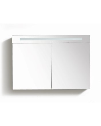 Sani DeLuxe Spiegelkast met LED verlichting incl. opbouw stopcontact schakelaar 120 Hoogglans Wit