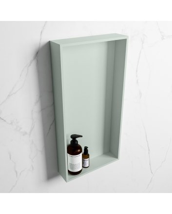 Mondiaz Easy Nis 59,5x29,5cm in solid surface kleur Greey | Greey. 1 vak  geschikt voor in- of opbouw