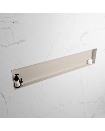 Mondiaz Easy Nis 149,5x29,5cm in solid surface kleur Linen | Linen. 1 vak  geschikt voor in- of opbouw